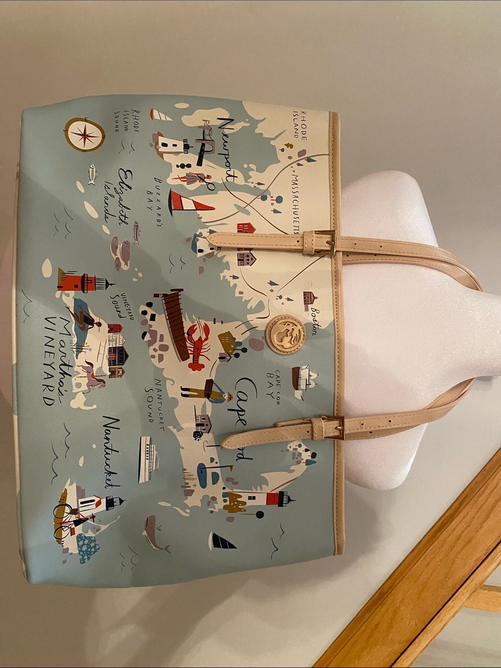 Spartina 449 Northeastern Harbors Illustrated Coastal Tote Beautiful like new